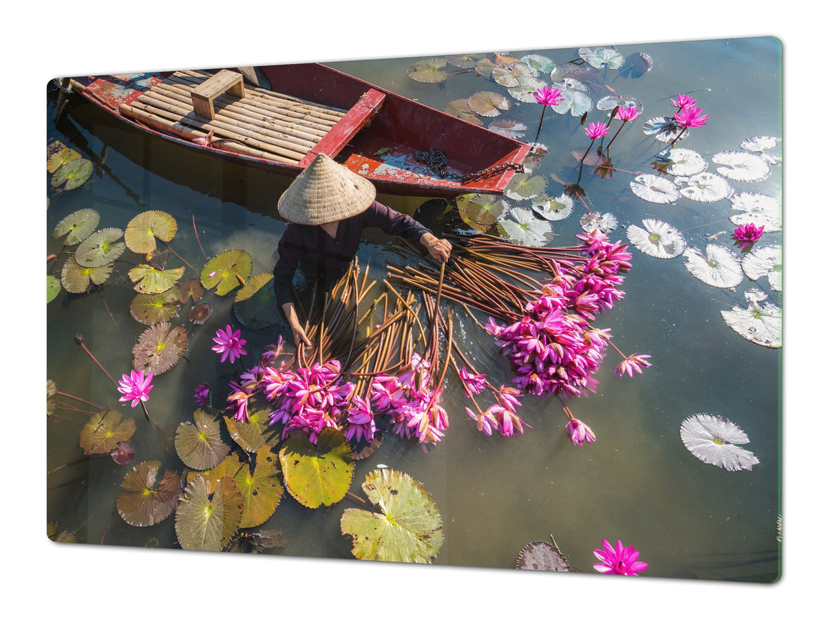 Very Big Cooktop saver - Nature series DD08 A collection of lotus