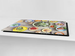 BIG KITCHEN BOARD & Induction Cooktop Cover – Glass Pastry Board - Food series DD16 Vegetable salad