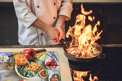 BIG KITCHEN BOARD & Induction Cooktop Cover – Glass Pastry Board - Food series DD16 Vegetable salad