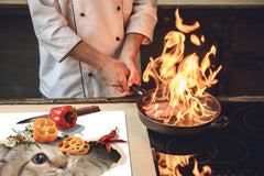 Gigantic Worktop saver and Pastry Board - Tempered GLASS Cutting Board Animals series DD01 Kitten 2