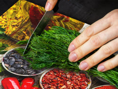 Schneidbrett aus Hartglas und schützende Arbeitsoberfläche – Schneideplatten: Sehr groß Küchenbrett aus Hartglas und Kochplattenabdeckung; spice series DD03B: Asian spices 5