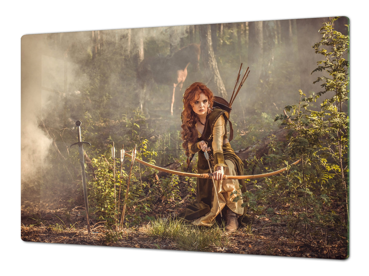 Induction Cooktop Cover – Glass Worktop saver: Fantasy and fairy-tale series DD18 Robin Hood's girlfriend