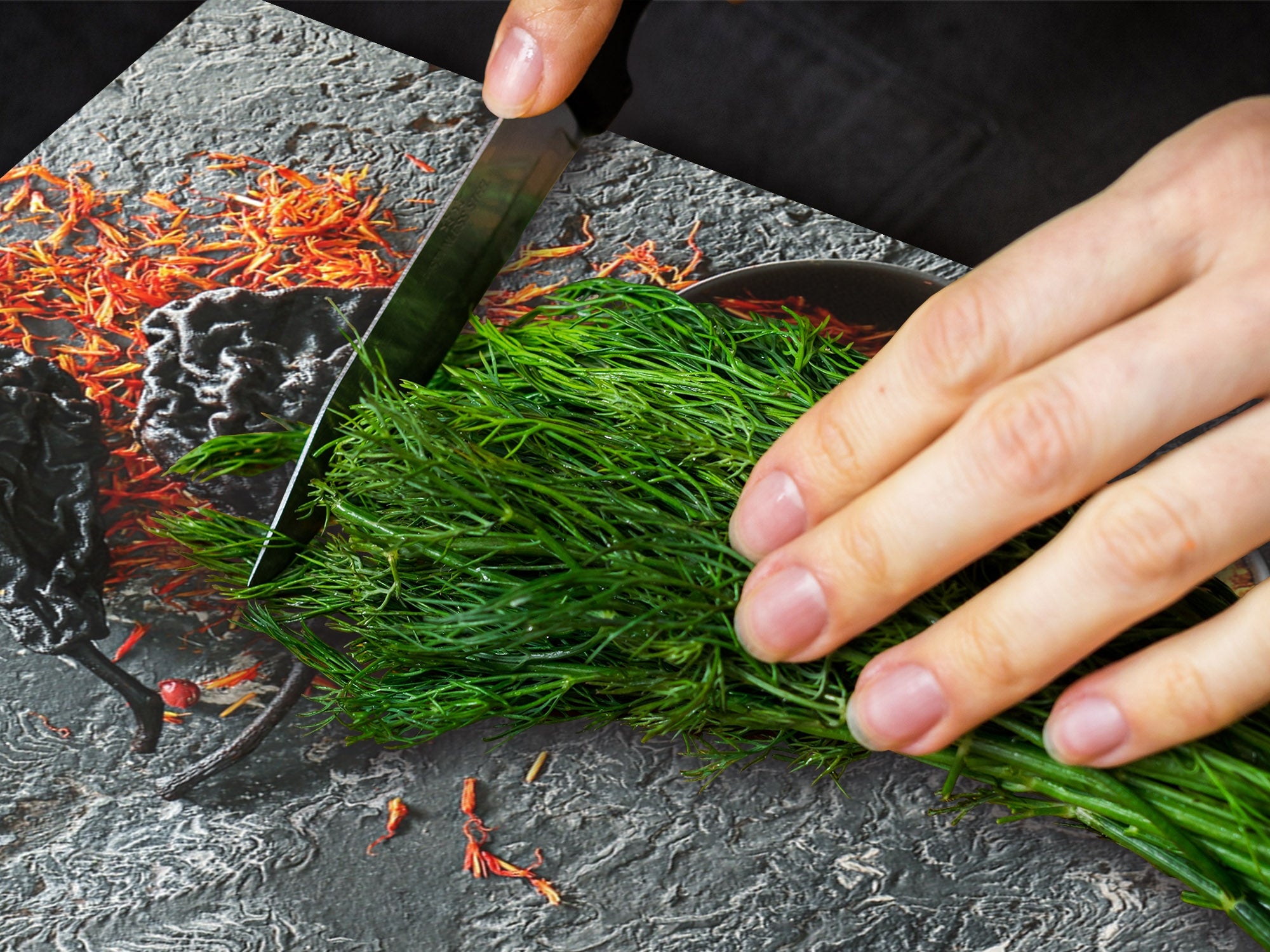 Schneidbrett aus Hartglas und schützende Arbeitsoberfläche – Schneideplatten: Sehr groß Küchenbrett aus Hartglas und Kochplattenabdeckung; spice series DD03B: Asian spices 6