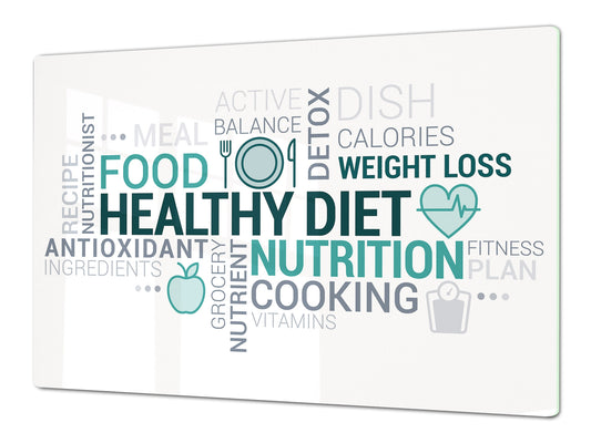 GIGANTIC CUTTING BOARD and Cooktop Cover - Expressions Series DD17 Healthy diet cloud