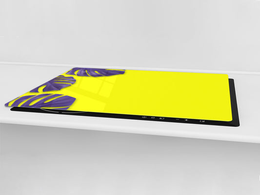 Worktop saver and Pastry Board – Cooktop saver; Series: Outside Series DD19 Violet leaves 1