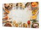 Schneidbrett aus Hartglas und schützende Arbeitsoberfläche – Schneideplatten: Sehr groß Küchenbrett aus Hartglas und Kochplattenabdeckung; spice series DD03B: Colorful spices 2