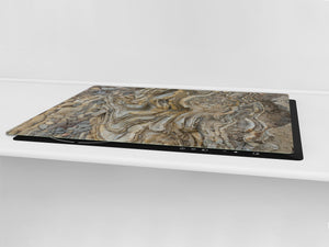 Impact & Scratch Resistant Glass Cutting Board and worktop saver; Texture Series DD20 Stones