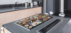 BIG KITCHEN BOARD & Induction Cooktop Cover – Glass Pastry Board - Food series DD16 Breakfast 4