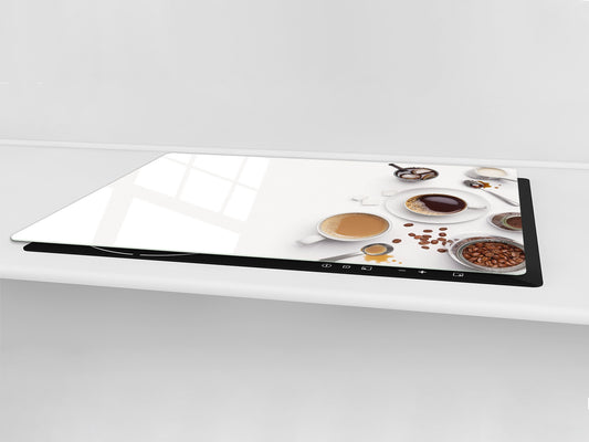 Worktop saver and Pastry Board – Glass Kitchen Board- Coffee series DD07 Coffee 7