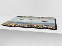 Induction Cooktop Cover – Glass Worktop saver: Fantasy and fairy-tale series DD18 Balloon flight