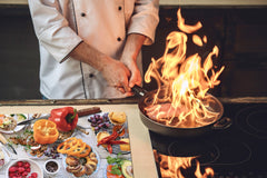 BIG KITCHEN BOARD & Induction Cooktop Cover – Glass Pastry Board - Food series DD16 Breakfast 5