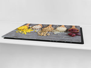 Enorm Küchenbrett aus Hartglas und Induktionskochplattenabdeckung; Fruit and Vegetables series DD02: Grains 3