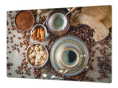 Worktop saver and Pastry Board – Glass Kitchen Board- Coffee series DD07 Coffee 9