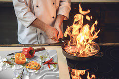 Induction Cooktop Cover – Glass Cutting Board- Flower series DD06B White orchid 1