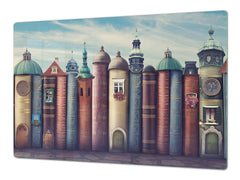 Induction Cooktop Cover – Glass Worktop saver: Fantasy and fairy-tale series DD18 Cottages from books