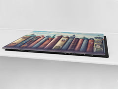 Induction Cooktop Cover – Glass Worktop saver: Fantasy and fairy-tale series DD18 Cottages from books