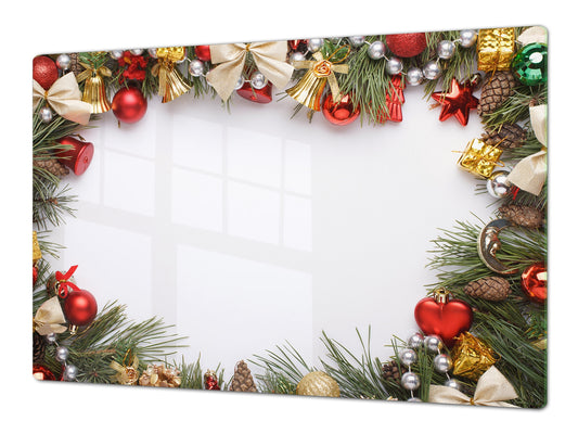 HUGE TEMPERED GLASS COOKTOP COVER - DD30 Christmas Series: Christmas decoration