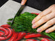 Enorm Küchenbrett aus Hartglas und Induktionskochplattenabdeckung; Fruit and Vegetables series DD02:  I love the peppers