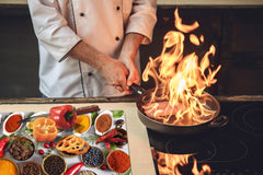 Schneidbrett aus Hartglas und schützende Arbeitsoberfläche – Schneideplatten: Sehr groß Küchenbrett aus Hartglas und Kochplattenabdeckung; spice series DD03B: Mosaic of spices 9