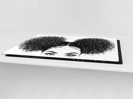 HUGE TEMPERED GLASS COOKTOP COVER - Egyptian Series DD15 Double buns