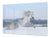 Riesig Schneidbrett aus Hartglas und schützende Arbeitsoberfläche; Animals series DD01: White horse