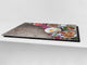 Enorm Küchenbrett aus Hartglas und Induktionskochplattenabdeckung; Food series DD16: Colorful breakfast