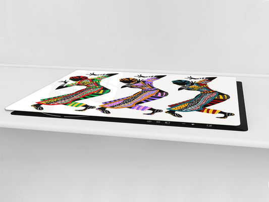 HUGE TEMPERED GLASS COOKTOP COVER - Egyptian Series DD15 Folklore dance