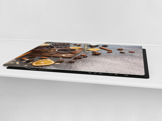 Tempered GLASS Cutting Board - Glass Kitchen Board; Cakes and Sweets Serie DD13 Sweets 3