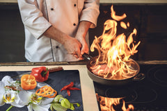 Induction Cooktop Cover – Glass Cutting Board- Flower series DD06B White orchid 3