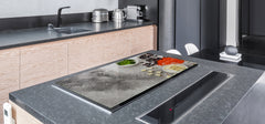 BIG KITCHEN BOARD & Induction Cooktop Cover – Glass Pastry Board - Food series DD16 Salad