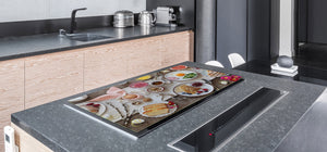 BIG KITCHEN BOARD & Induction Cooktop Cover – Glass Pastry Board - Food series DD16 Breakfast 7
