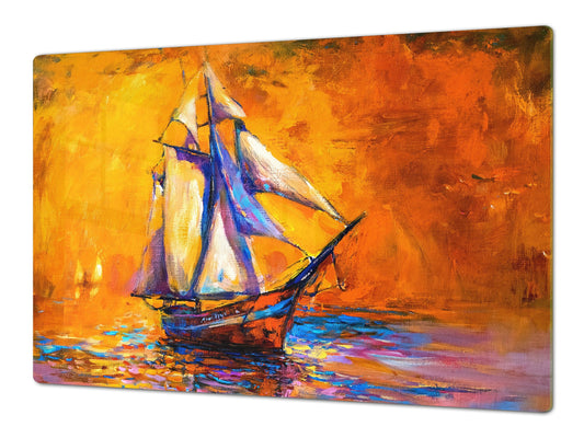 Impact & Shatter Resistant Worktop saver- Image Series DD05B Ship at sea 2