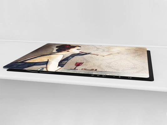 Impact & Shatter Resistant Worktop saver- Image Series DD05B Woman with a cigarette