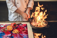 Induction Cooktop Cover – Glass Cutting Board- Flower series DD06B Autumnal tree