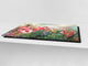 Enorm Schneidbrett aus Hartglas und schützende Arbeitsoberfläche; Flower series DD06B: Flowers 7