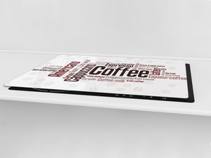 GIGANTIC CUTTING BOARD and Cooktop Cover - Expressions Series DD17 Wordcloud of coffee