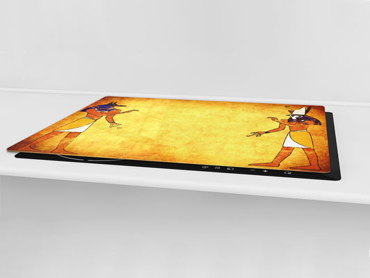 HUGE TEMPERED GLASS COOKTOP COVER - Egyptian Series DD15 Hieroglyphs 5