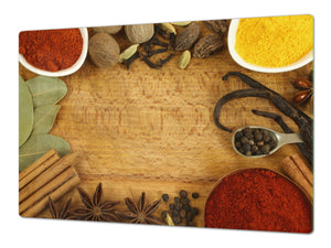 Sehr groß Küchenbrett aus Hartglas und Kochplattenabdeckung; A spice series DD03A: Root spices 1