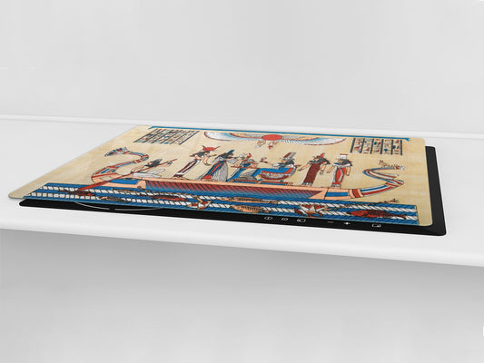 HUGE TEMPERED GLASS COOKTOP COVER - Egyptian Series DD15 Egyptian figures 2