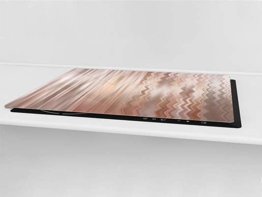 UNIQUE Tempered GLASS Kitchen Board – Impact & Scratch Resistant Cooktop cover – SINGLE: 80 x 52 cm; DOUBLE: 40 x 52 cm; DD39 Colourful Variety Series: Set of abstract backgrounds