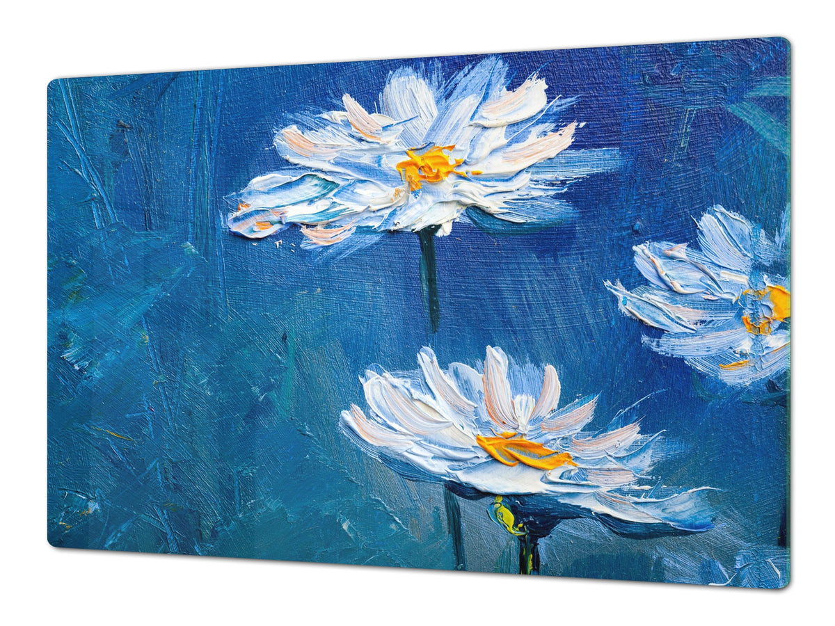 TRES GRAND Verre anti-rayures et antichocs; Série d'images DD05B: Fleurs 5