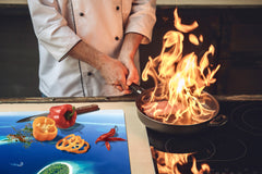 Gigantic KITCHEN BOARD & Induction Cooktop Cover - Water Series DD10 Islands on the ocean