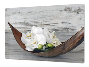 ENORMOUS  Tempered GLASS Chopping Board - Flower series DD06A Orchid 2