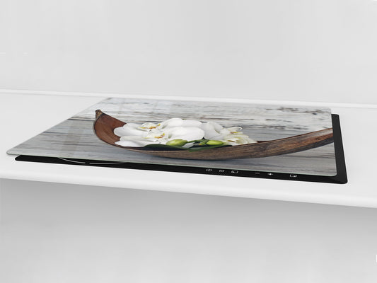 ENORMOUS  Tempered GLASS Chopping Board - Flower series DD06A Orchid 2