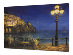 GIGANTIC CUTTING BOARD and Cooktop Cover- Image Series DD05A Evening in the bay