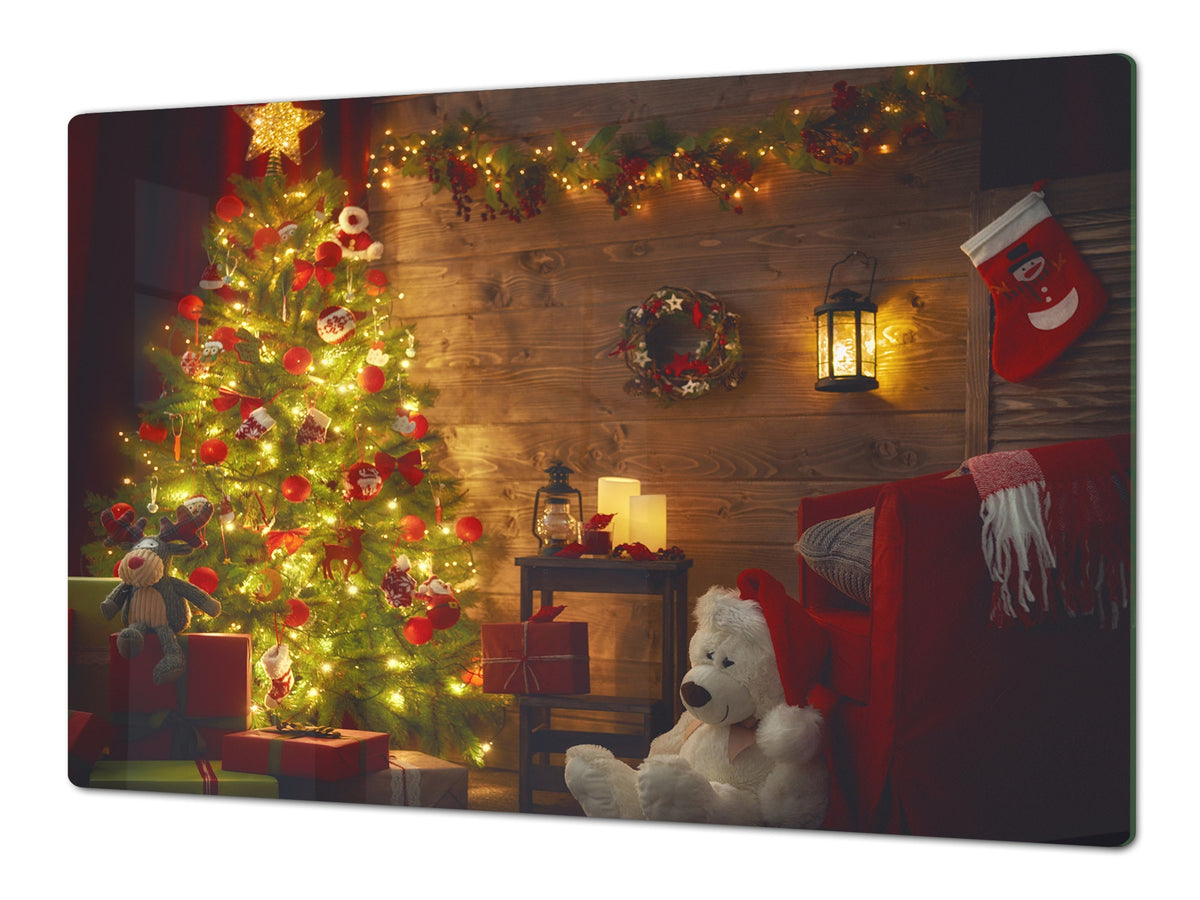 HUGE TEMPERED GLASS COOKTOP COVER - DD30 Christmas Series: Christmas atmosphere