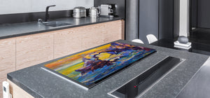 Groß Küchenbrett aus Hartglas und Kochplattenabdeckung; Nature series DD08: Azure Window