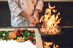 HUGE TEMPERED GLASS COOKTOP COVER - DD30 Christmas Series: Christmas garland