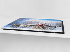 HUGE TEMPERED GLASS COOKTOP COVER - DD30 Christmas Series: Santa's reindeer team