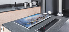 HUGE TEMPERED GLASS COOKTOP COVER - DD30 Christmas Series: Santa's reindeer team
